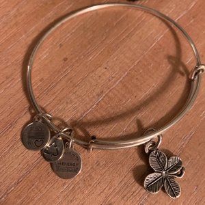 Alex and Ani Lucky Clover silver bracelet